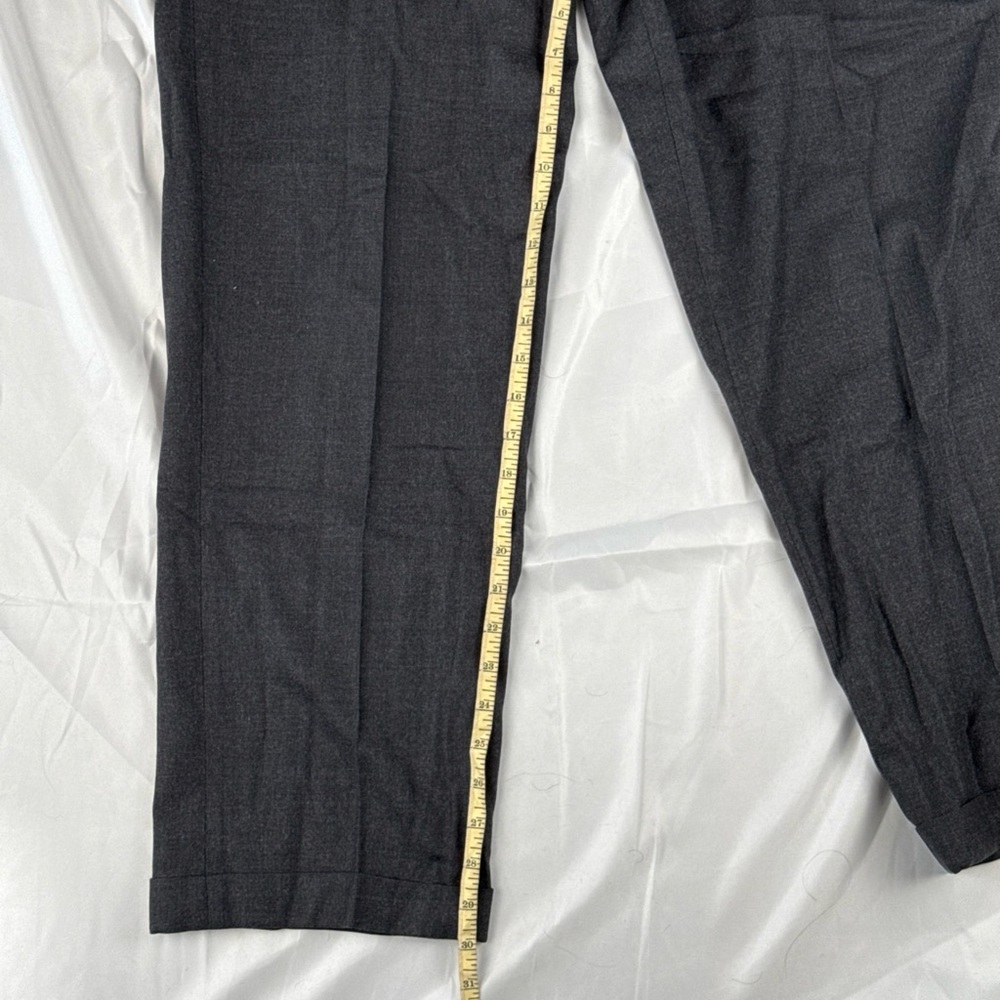 Brooks Brothers Vintage Men's Charcoal Dress Pants Pleated Cuffed Size 32 - Picture 6 of 9